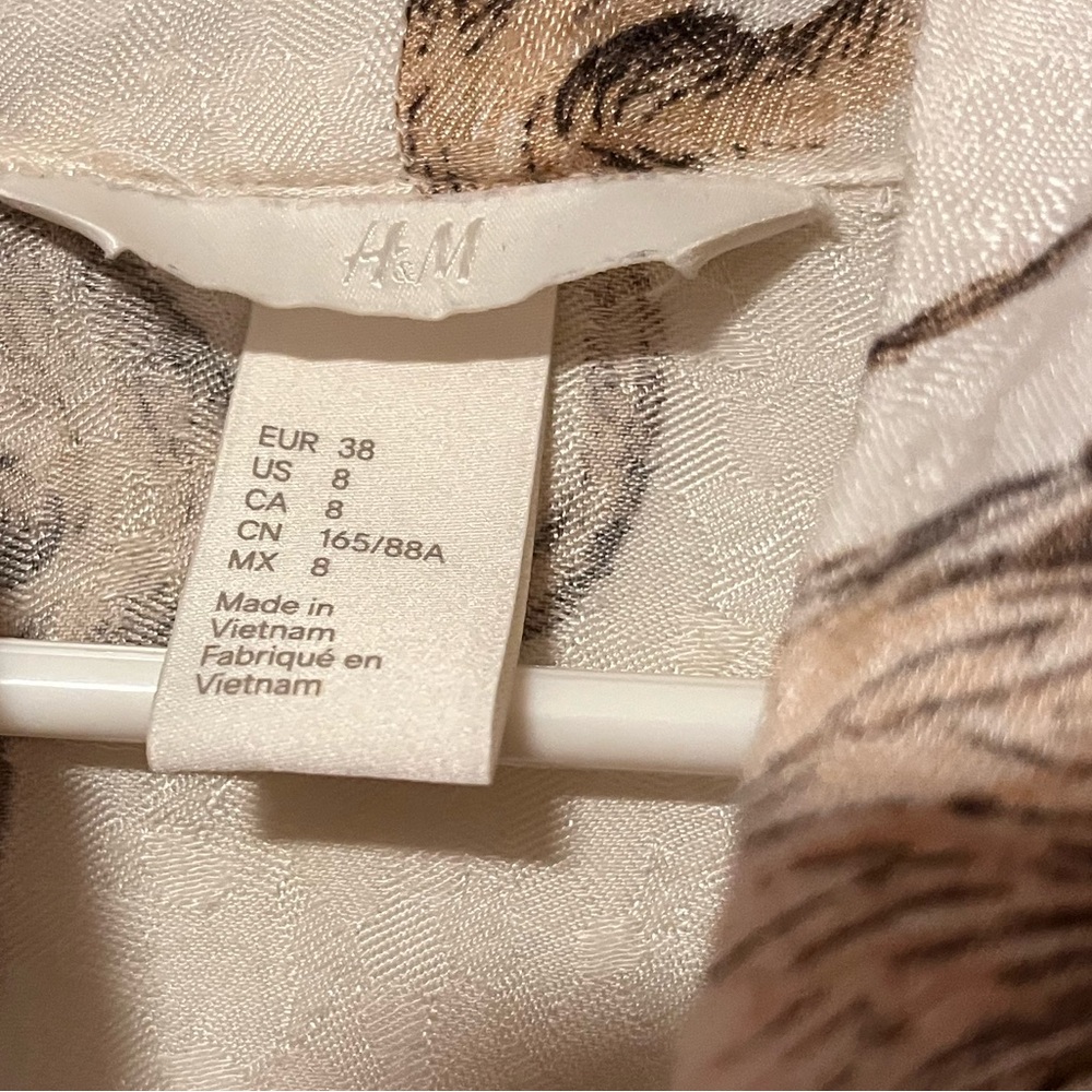 H&M Crown Monkey Print Bow Mini Dress Size 8 Animal Print - Picture 8 of 11